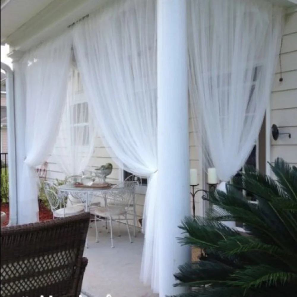 Set of 4 - Pair IKEA LILL Sheer Curtains White Mesh